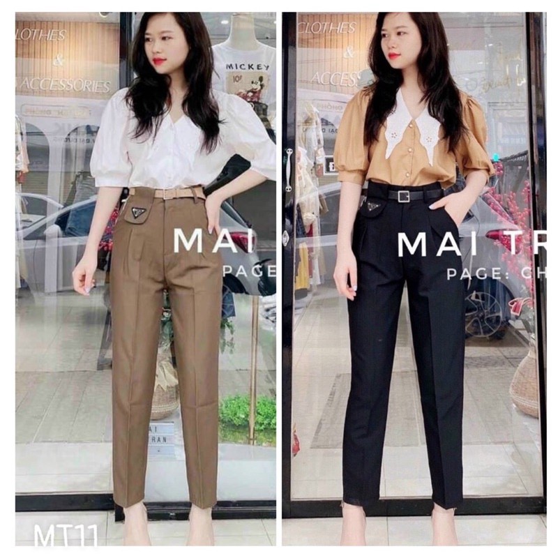 Quần baggy sẵn hai màu đen và nâu ( không kèm đai) size S M L XL. Sỉ 110k