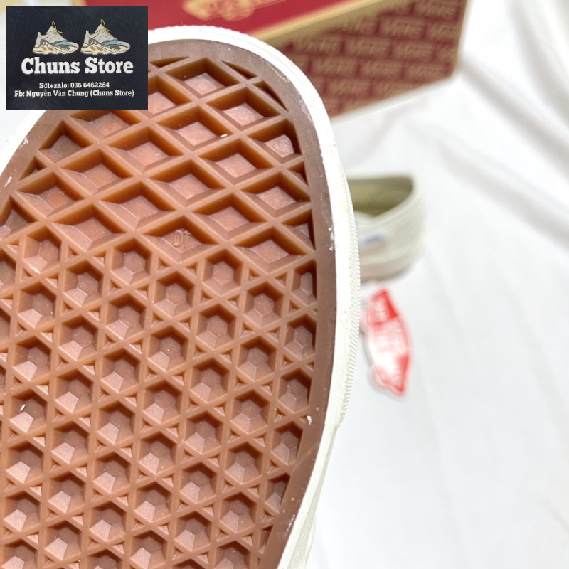 Giày Vans fear of god slipon trắng đen sc, giày Van fog lười âm dương cao cấp