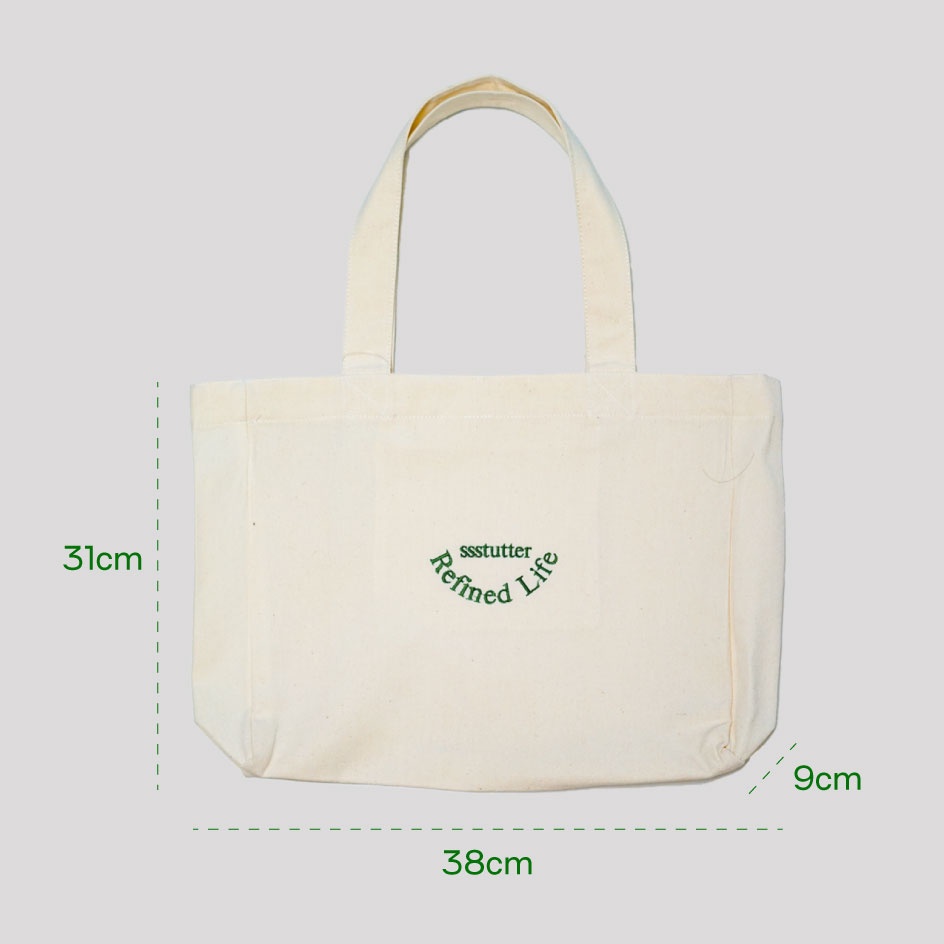 Túi tote nam nữ unisex SSSTUTTER thêu chữ A4 vừa laptop phù hợp đi học đi làm