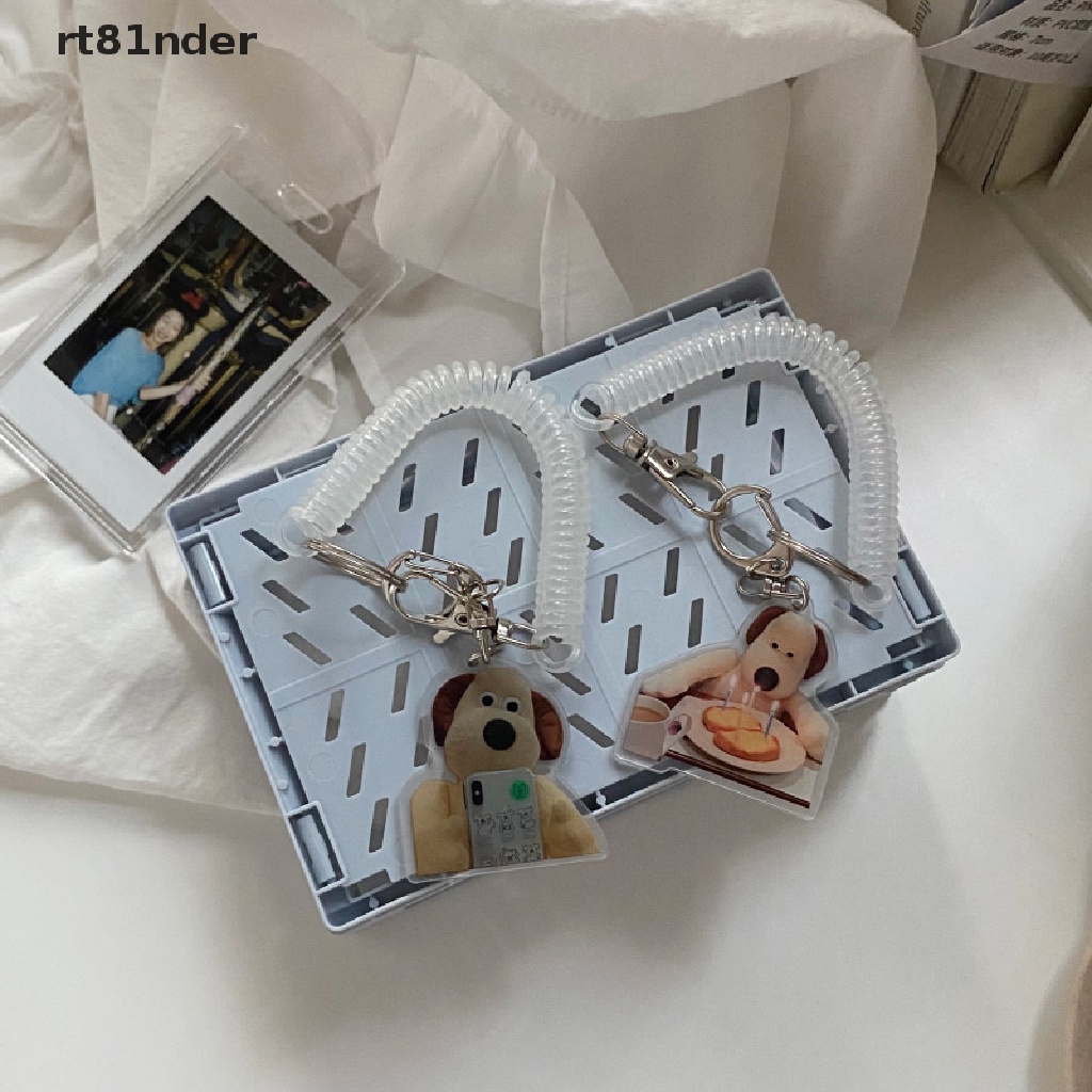 Rt Móc Chìa Khóa / Thẻ Id / Thẻ Ngân Hàng Bằng Acrylic Trong Suốt Họa Tiết Chú Chó Vintage Dễ Thương