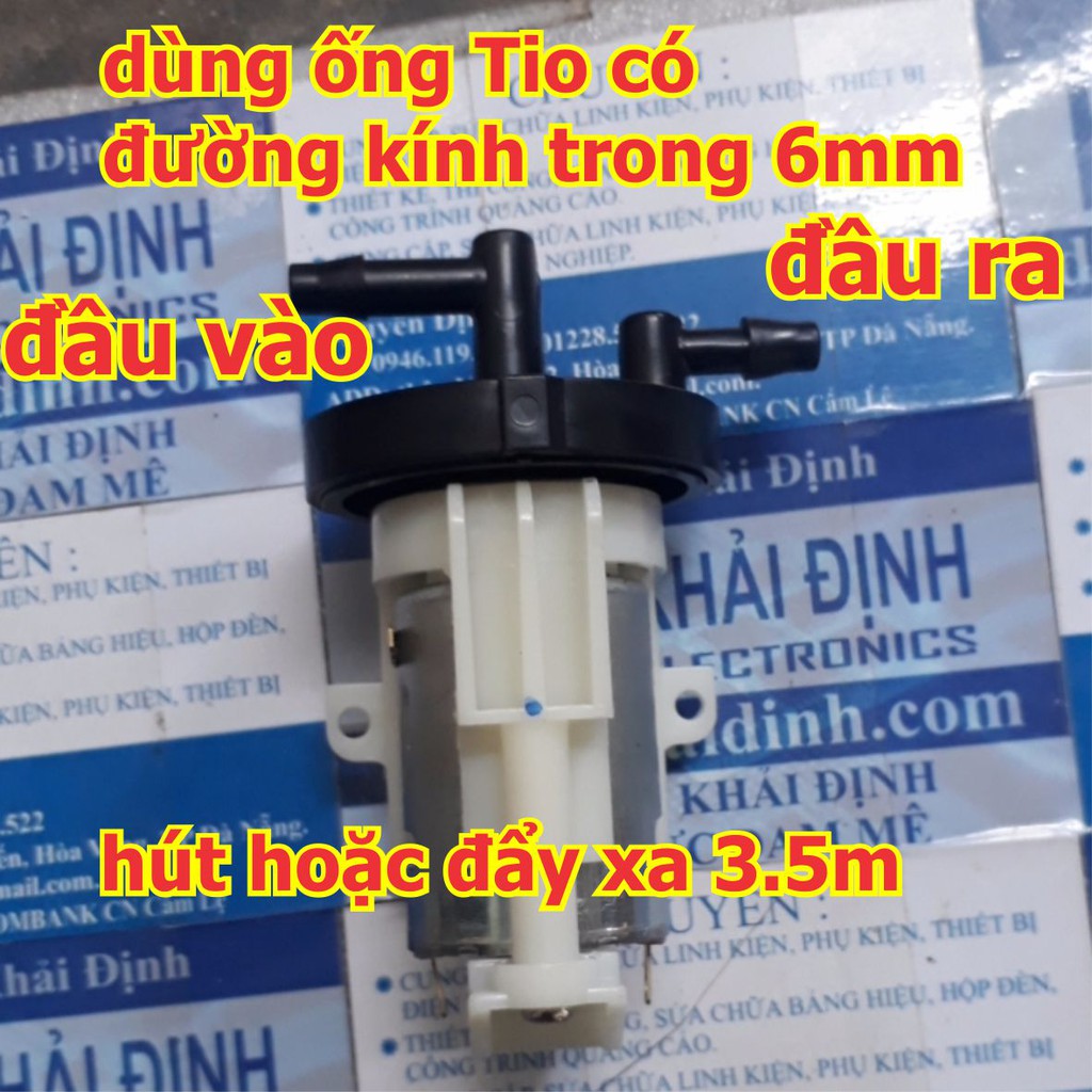 MÁY BƠM NƯỚC DC-385 6-12V 1.2A 3L/P + ỐNG DÂY 1M kde4570