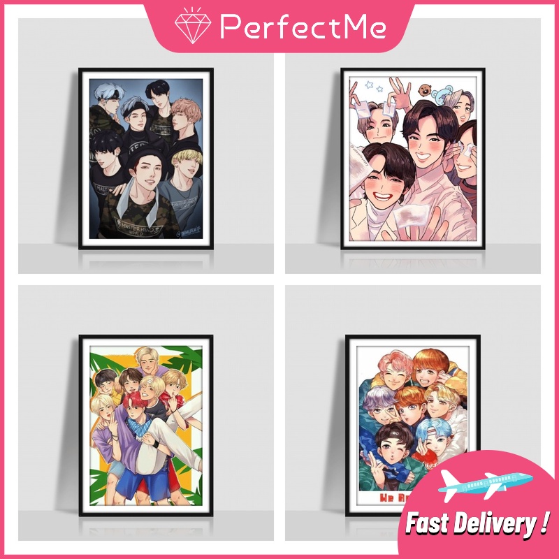 Bộ Tranh Đính Đá 5d Tự Làm Hình BTS 30x40cm