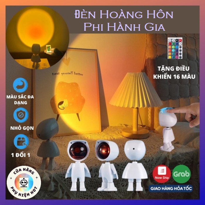 [TẶNG ĐIỀU KHIỂN] Đèn hoàng hôn phi hành gia nhiều màu hottrend 16 màu - Đèn Live Stream quay video tiktok, chụp hình