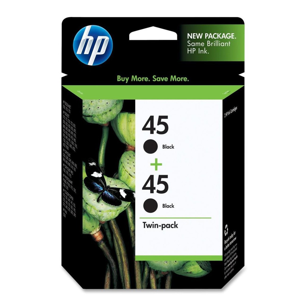 [Mã 159ELSALE hoàn 7% đơn 300K] Mực in HP 45A hộp đôi Black Original Ink Cartridges (CC625AA)