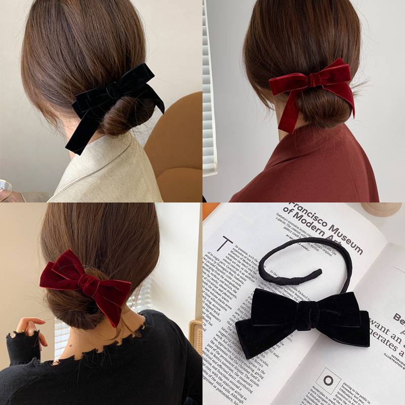 Dây Buộc Tóc Vải Nhung Thắt Nơ Xinh Xắn