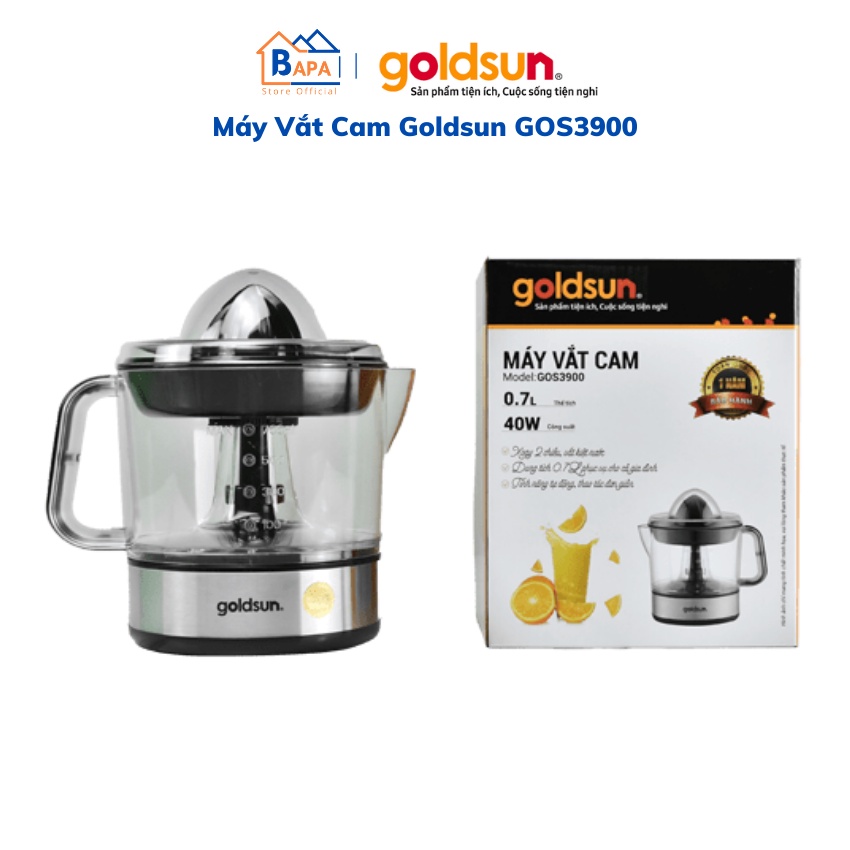Máy Vắt Cam Bằng Điện Goldsun GOS3900 - Máy Ép Cam Dung tích 700mL - Công suất 40W - Bảo Hành 12 tháng