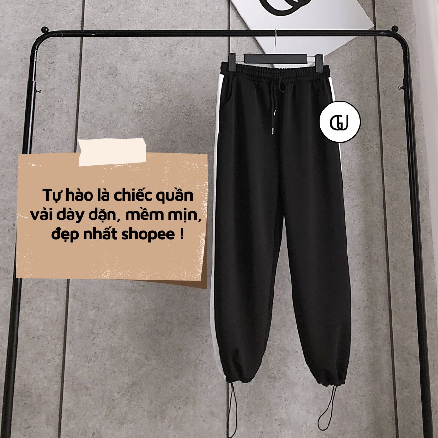 Quần Jogger Nam Nữ Form Jogger Suông Rộng 1 Sọc, Thiết Kế 2 Dáng Có Thể Để Ống Xuông Hoặc Rút Dây Bo Gấu GUF | BigBuy360 - bigbuy360.vn