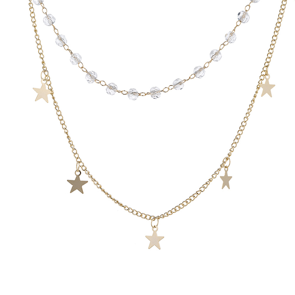 Vòng Cổ Choker Hai Lớp Hình Ngôi Sao Xinh Xắn Cho Nữ Yanqueens Đồ trang sức Quà tặng