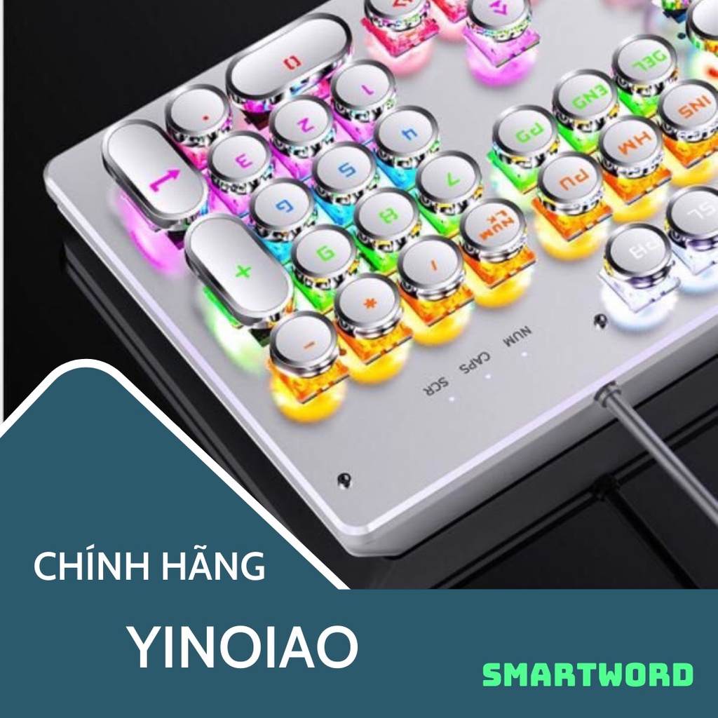 Bàn phím Cơ thật YINOIAO [Thương hiệu hàng đầu] chuyển đổi màu sắc cực xịn xò, cho dân chuyên game, dân làm đồ họa