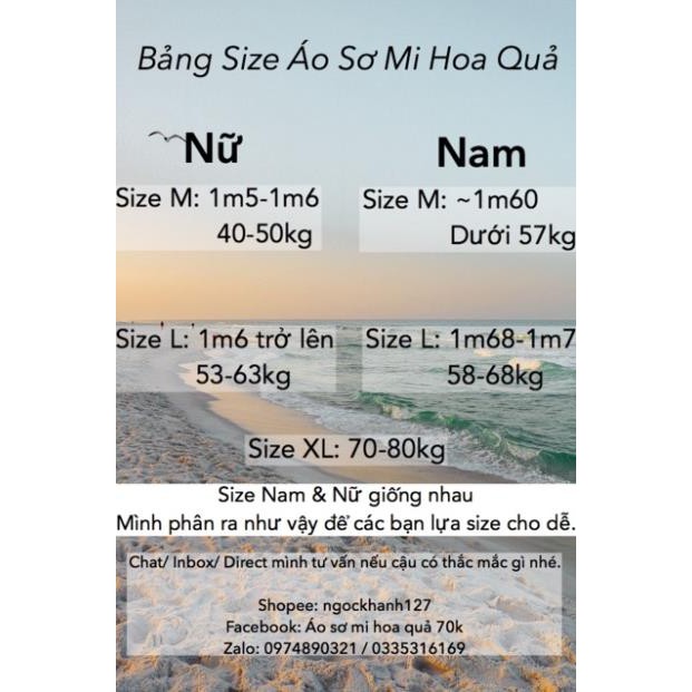 Áo sơ mi hoa quả Áo sơ mi trái cây Áo sơ mi đi biển Áo hoa quả Áo đi biển Áo gia đình Áo nhóm Áo lớp Áo đồng phục đẹp