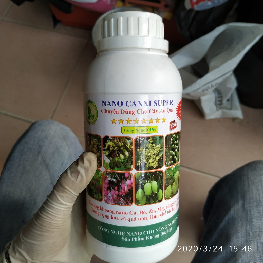 Dung dịch Nano Canxi Super 500ml chống rụng trái, tăng tỉ lệ đậu quả chuyên dùng cho cây ăn quả