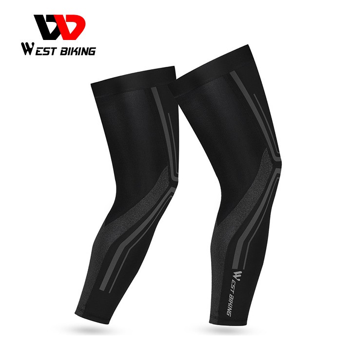 Găng Ống Chân Giữ Ấm Chống Tia UV Màu Đen Thoáng Khí Tiện Dụng Khi Chạy Xe Đạp / Chạy Bộ