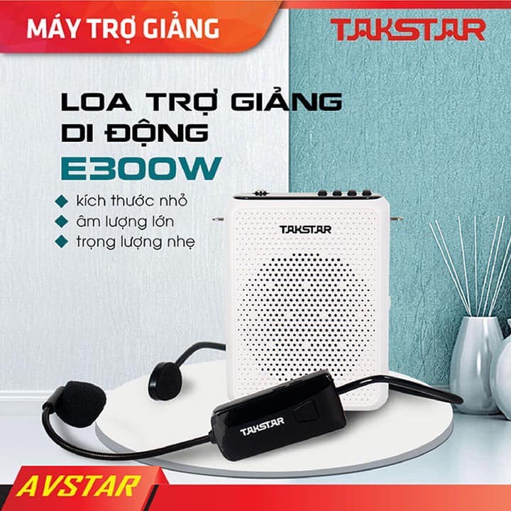 Máy trợ giảng không dây TAKSTAR E300W sử dụng sóng UHF, có bluetooth, giành cho giáo viên, hướng dẫn viên, livestream BH