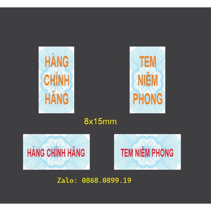 Combo 800 Tem vỡ, tem niêm phong hàng chính hãng, đã in và bế sẵn, kích thước 8x15mm,