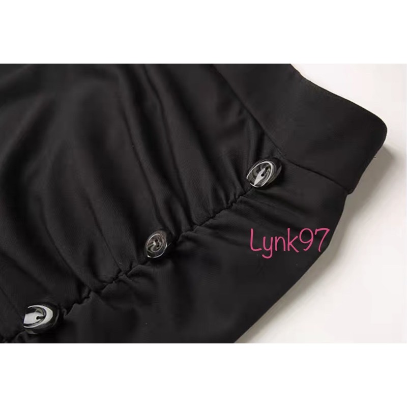 Chân váy dài body tôn dáng vải umi co dãn bèo nhúm đính cúc sang chảnh/chân váy dài đuôi cá/chân váy đuôi cá | BigBuy360 - bigbuy360.vn