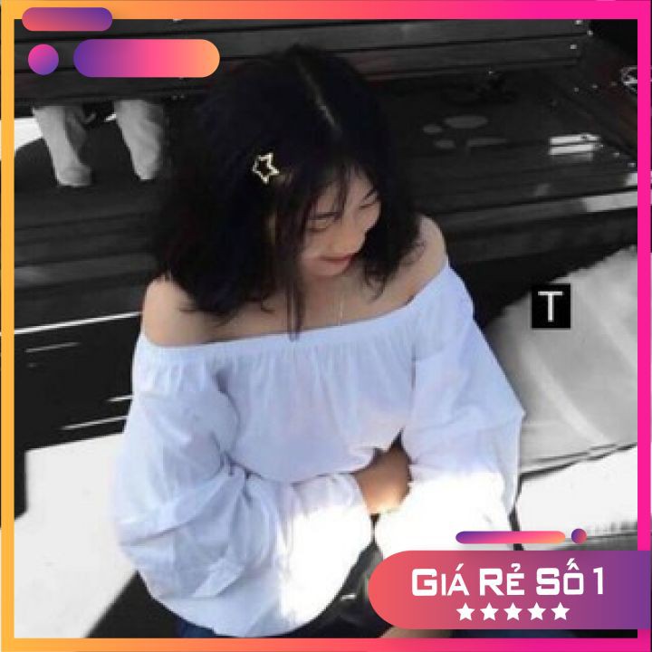 [RẺ VÔ ĐỊCH Áo Sơ Mi Trễ Vai Chun Gấu Tr&amp;Đ