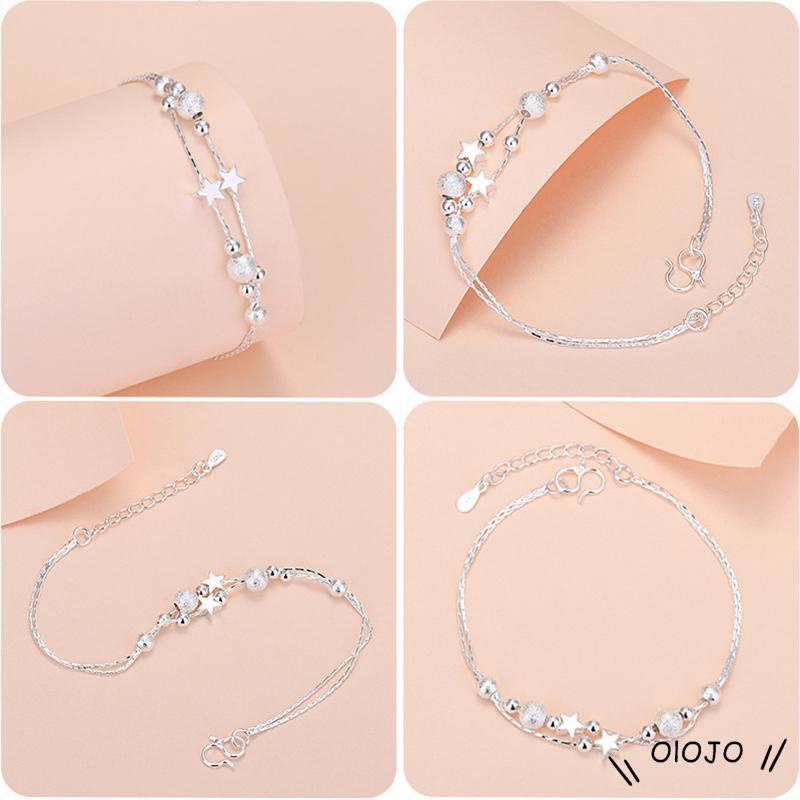 Vòng Tay Mạ Bạc Đính Hạt Tròn Xinh Xắn Thời Trang