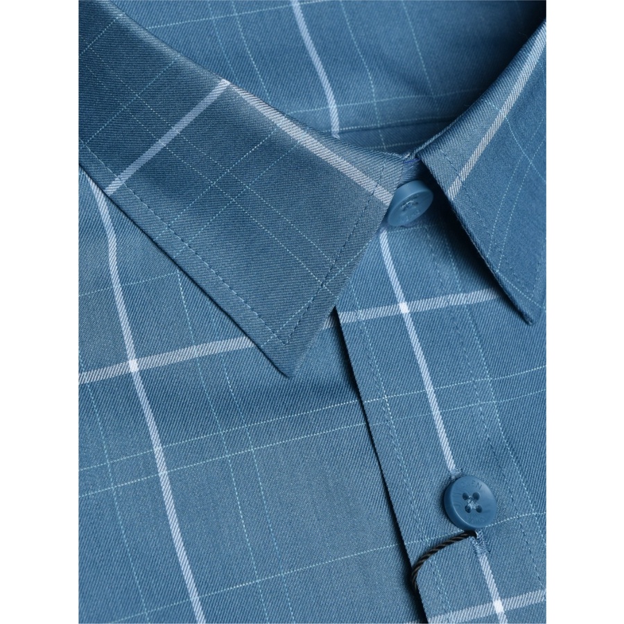 Áo Sơ Mi Nam Dài Tay Owen AR23408D Somi Công Sở Cao Cấp Màu Xanh Bạc Hà Kẻ Caro Trắng Dáng Suông Không Túi Chất Sợi Bạch | BigBuy360 - bigbuy360.vn