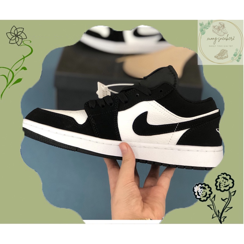 Giày Sneaker Nam Nữ màu ĐEN cổ THẤP, Giày Nike Air Jordan 1 Siêu đẹp Cổ Thấp Cao Cấp 2021 HÀNG MỚI