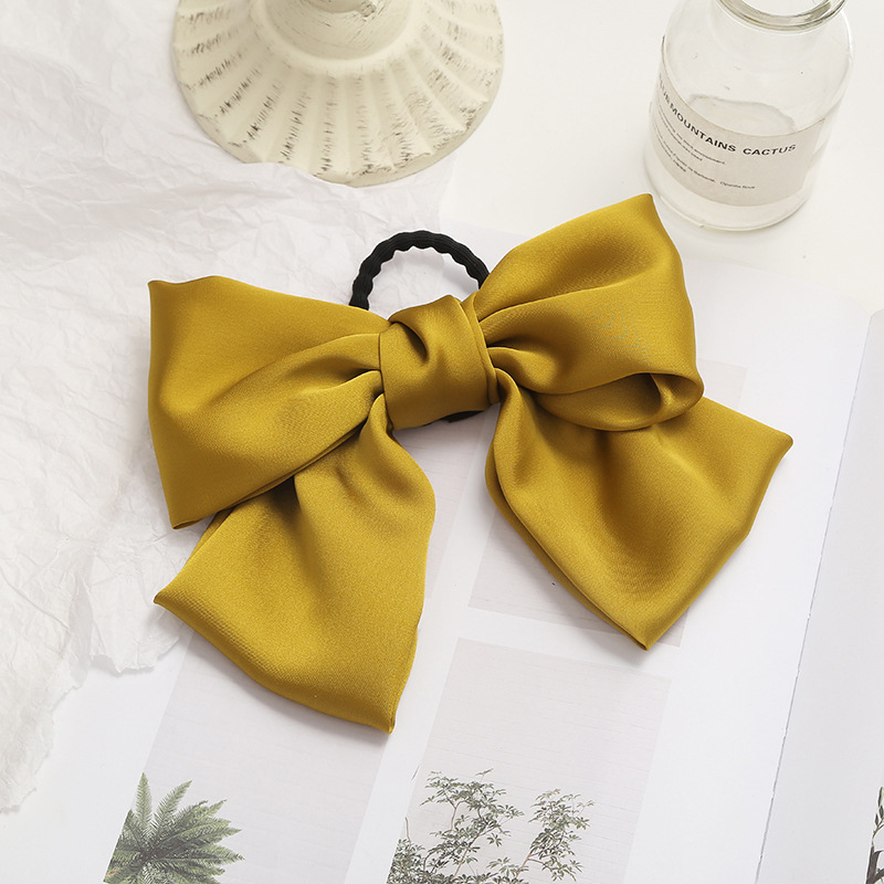 Dây buộc tóc vải satin màu trơn phong cách Nhật Bản
