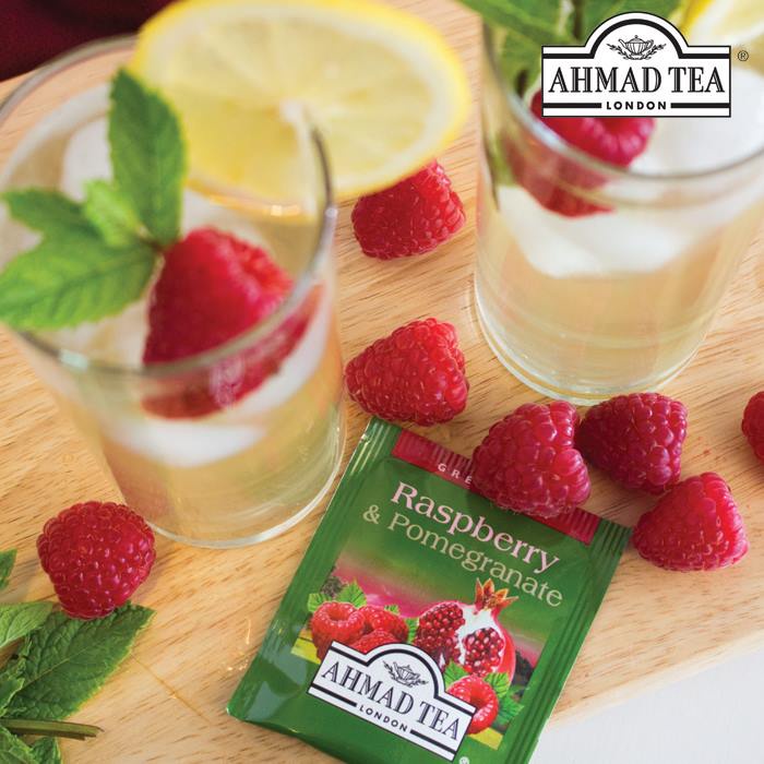 TRÀ XANH AHMAD ANH QUỐC - LỰU & MÂM XÔI  - Raspberry & Pomegranate - Sự kết hợp hoàn hảo