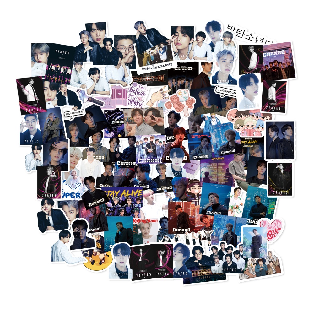 Bộ 105 Sticker BTS 7FATES Dán Trang Trí Sinh Động