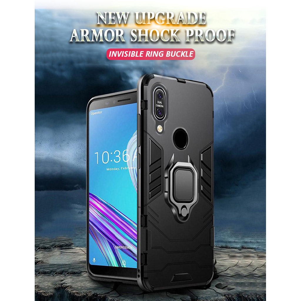 Ốp điện thoại hai lớp chống sốc chống trầy có giá đỡ kim loại cho Asus Zenfone Max Pro M1 ZB601KL ZB602KL