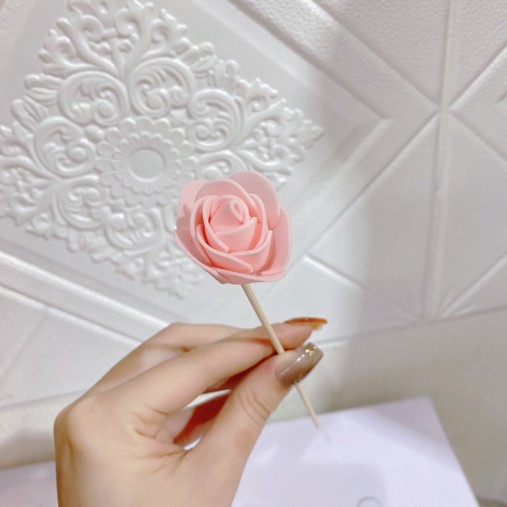 Que Khuếch Tán Tinh Dầu Hình Bông Hoa Hồng Nhiều Dài 22CM Dùng Để Trang Trí Lọ Tinh Dầu Khuếch Tán Mùi Thơm