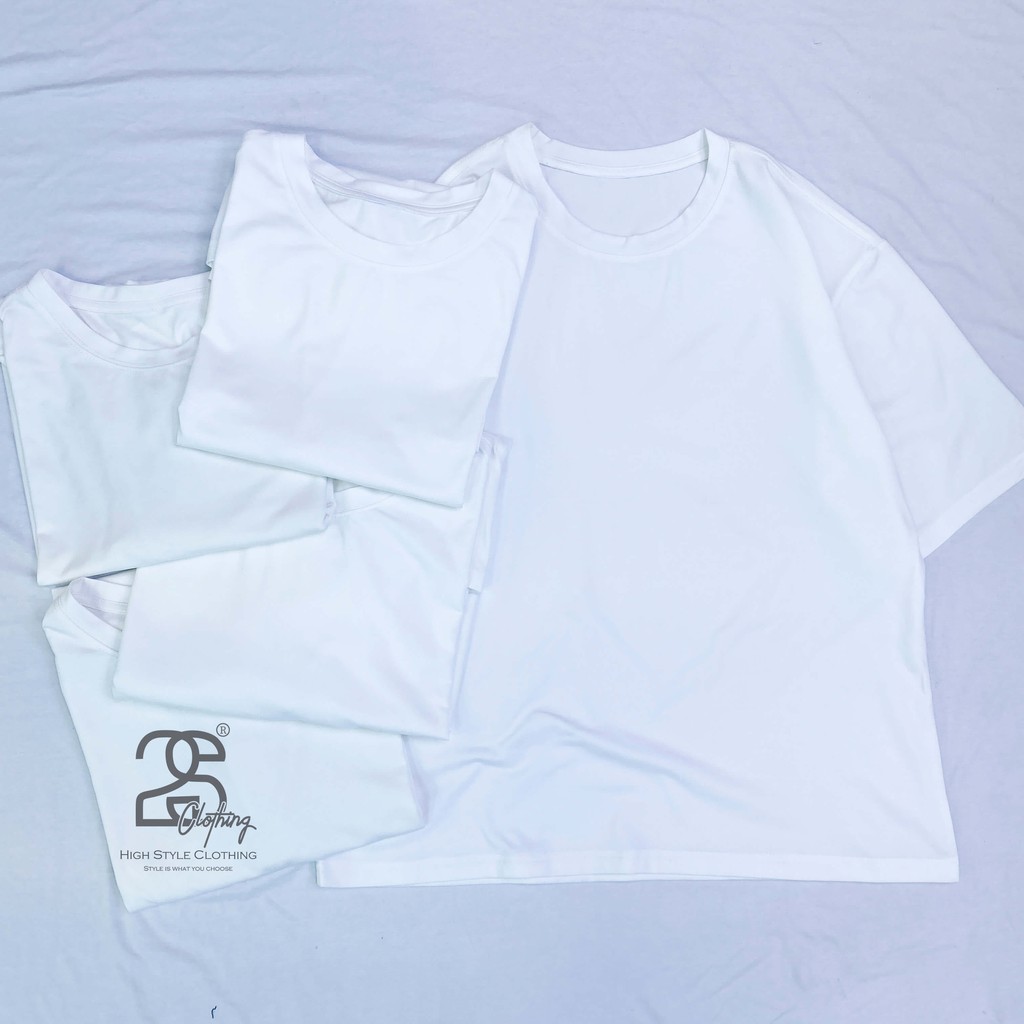 Áo Thun Trơn Unisex Màu Trắng Oversize Cổ Tròn Tay Ngắn Giá Rẻ - 2S Clothing | BigBuy360 - bigbuy360.vn