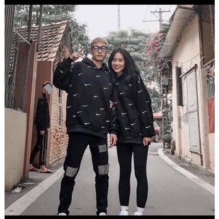 Áo hoddie NI dấu tích , áo hoddie nỉ cotton form rộng nam nữ