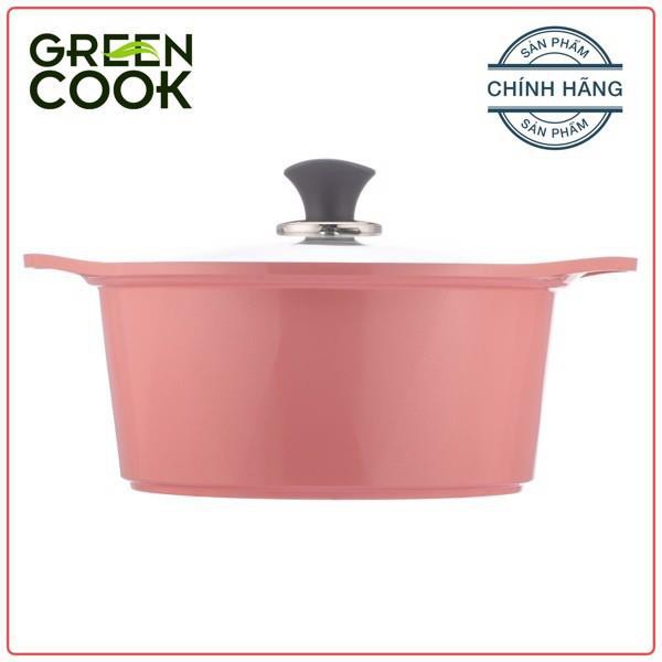 Nồi chống dính vân đá, nồi bếp từ 인덕션 쿠커 Green Cook GCS02, nồi đúc ceramic chống dính bao trầy xước