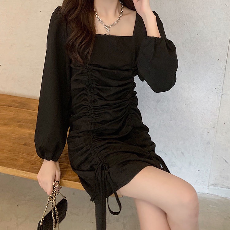 Đầm Dáng Ôm Xếp Ly Quyến Rũ Thời Trang Pháp Cho Nữ