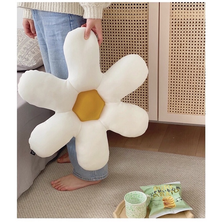 Gối Tựa Lưng ❤️ gối sofa decor 45x45 hình hoa cúc lót bông trang trí phòng phong cách Hàn Quốc