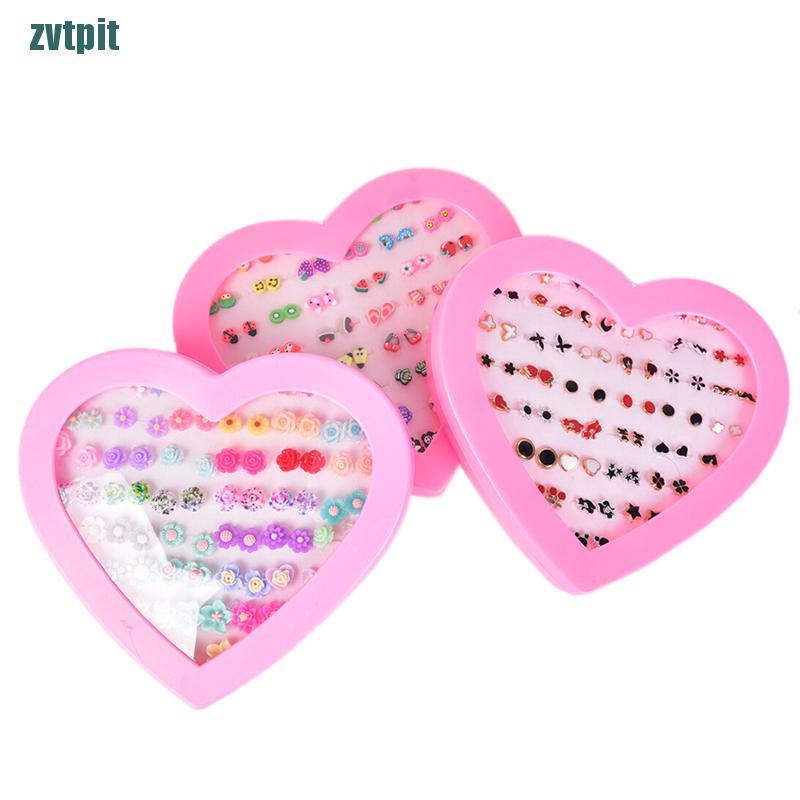 Bộ bông tai đất sét thủ công hình hoa, trái cây nhiều kiểu dáng cho bé