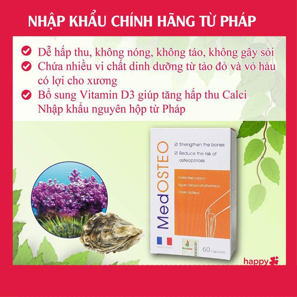 Calci Viên uống Medosteo - thực phẩm cho người có nhu cầu bổ sung Canxi cao