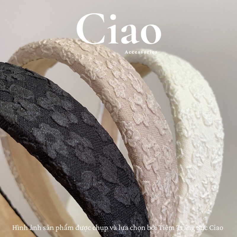 [NEW ITEMS] Băng đô/ Cài tóc vải mềm thiết kế hình hoa in nổi phong cách trendy Ciao accessorries