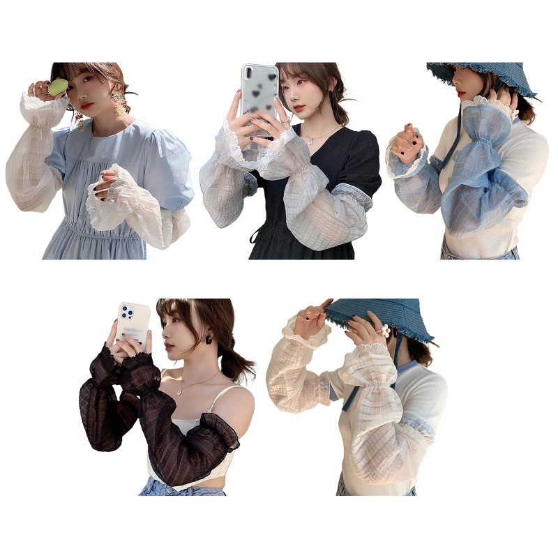 Găng Tay Ren Co Giãn Chống Nắng Dành Cho Nữ