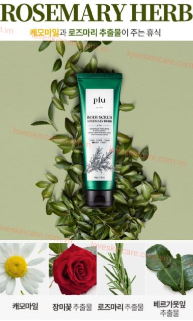 (GRAB - NOWSHIP) Tẩy Tế Bào Chết Body Giảm Mụn Lưng, Mụn Cơ Thể Chiết Xuất Từ Thiên Nhiên PLU Body Scrub 200g