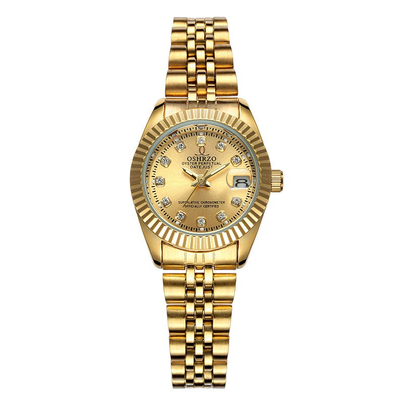 Men's High-End Watch Business Women's Steel Belt Non-Mechanical Watch Waterproof Calendar Luminous Couple Watch