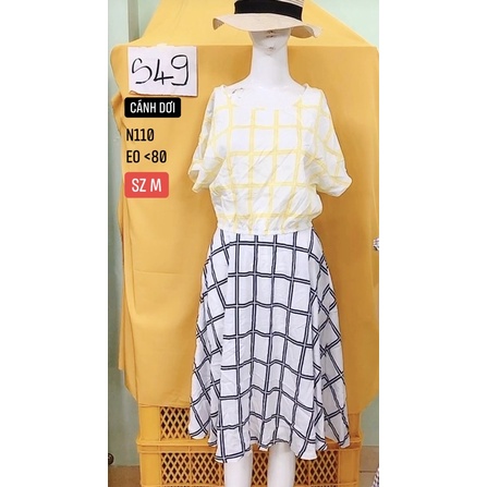 đầm voan kẻ ô size M.S49