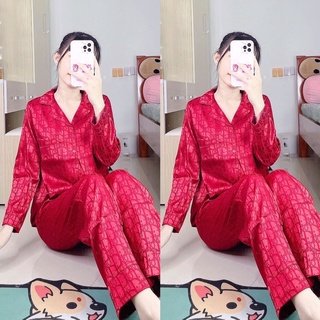 Đồ bộ pijama lụa gấm cao cấp tay-quần dài