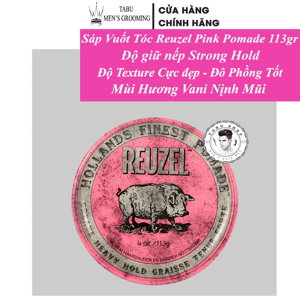 Sáp vuốt tóc Reuzel Pink Pomade 113gr - Pomade vuốt tóc Reuzel Hồng 113gr