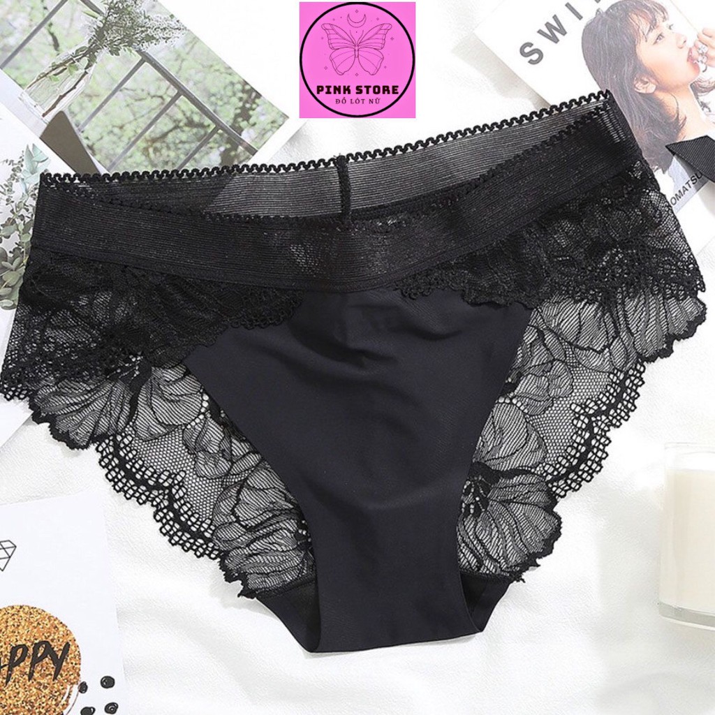 Quần Lót Nữ Thun Lạnh Đúc Su Phối Ren Hoa Cạp Thấp Sexy Mềm Mại  PINK STORE QL8423 | BigBuy360 - bigbuy360.vn