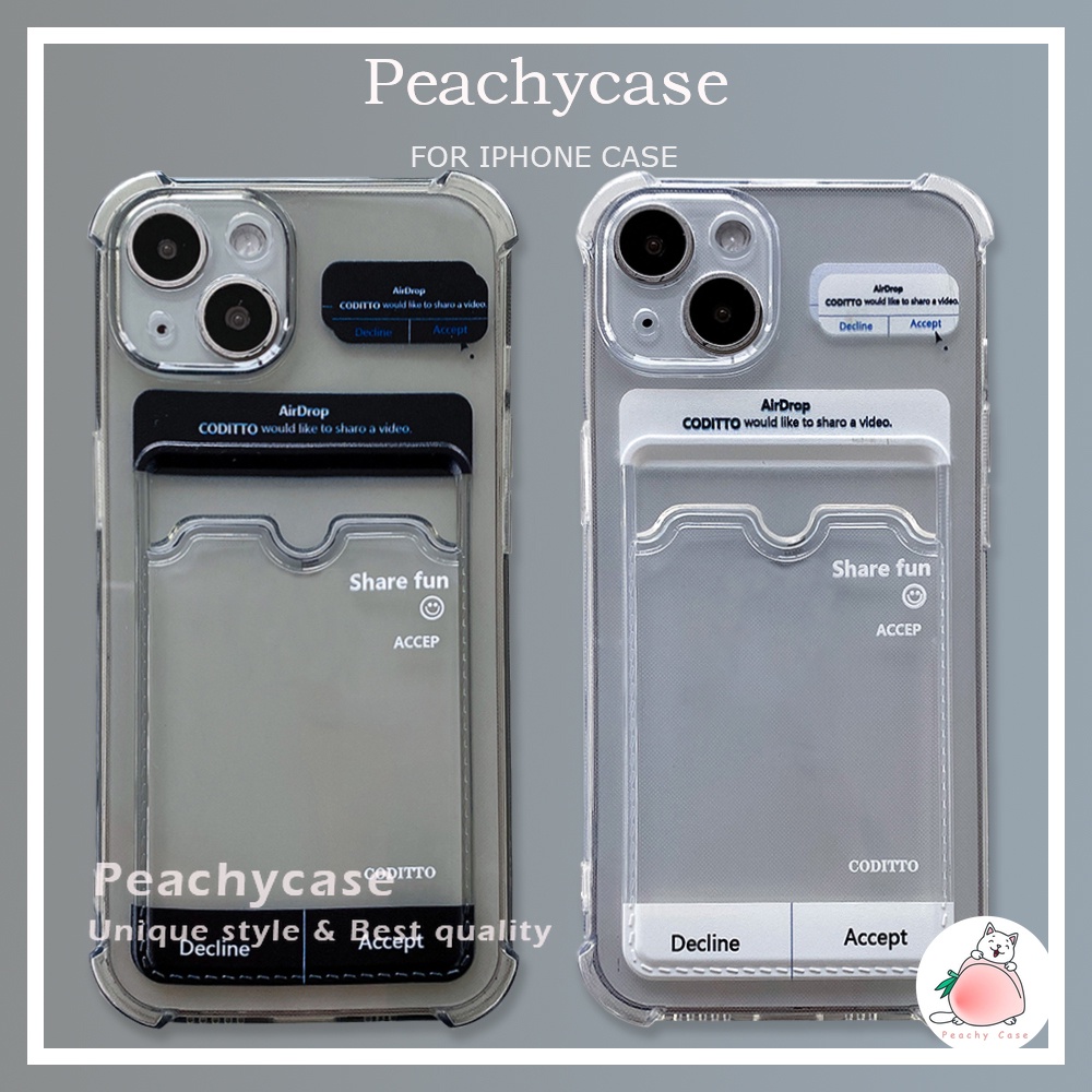 Ốp Điện Thoại TPU Mềm Trong Suốt Chống Sốc Có Ngăn Đựng Thẻ Cho iPhone 14 13 12 11 Pro Max Xr Xs X 7 8 Plus