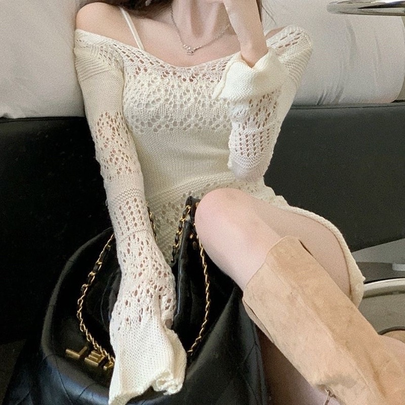 Set đồ nữ ôm body Hàn Quốc sang chảnh - đầm len ôm body