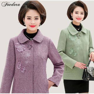 [HÀNG CHUẨN ĐẸP] Áo Khoác Dạ Thêu Hoa - Áo Khoác Mùa Đông Cao Cấp Trung Niên