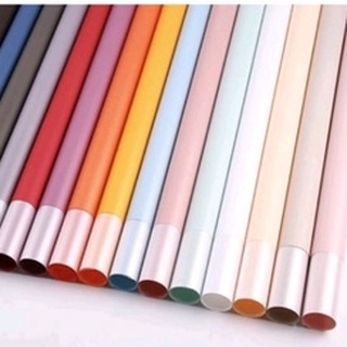 Giấy Bóng Kính Gói Hoa Màu Ánh Kim Hai Màu 58X58Cm
