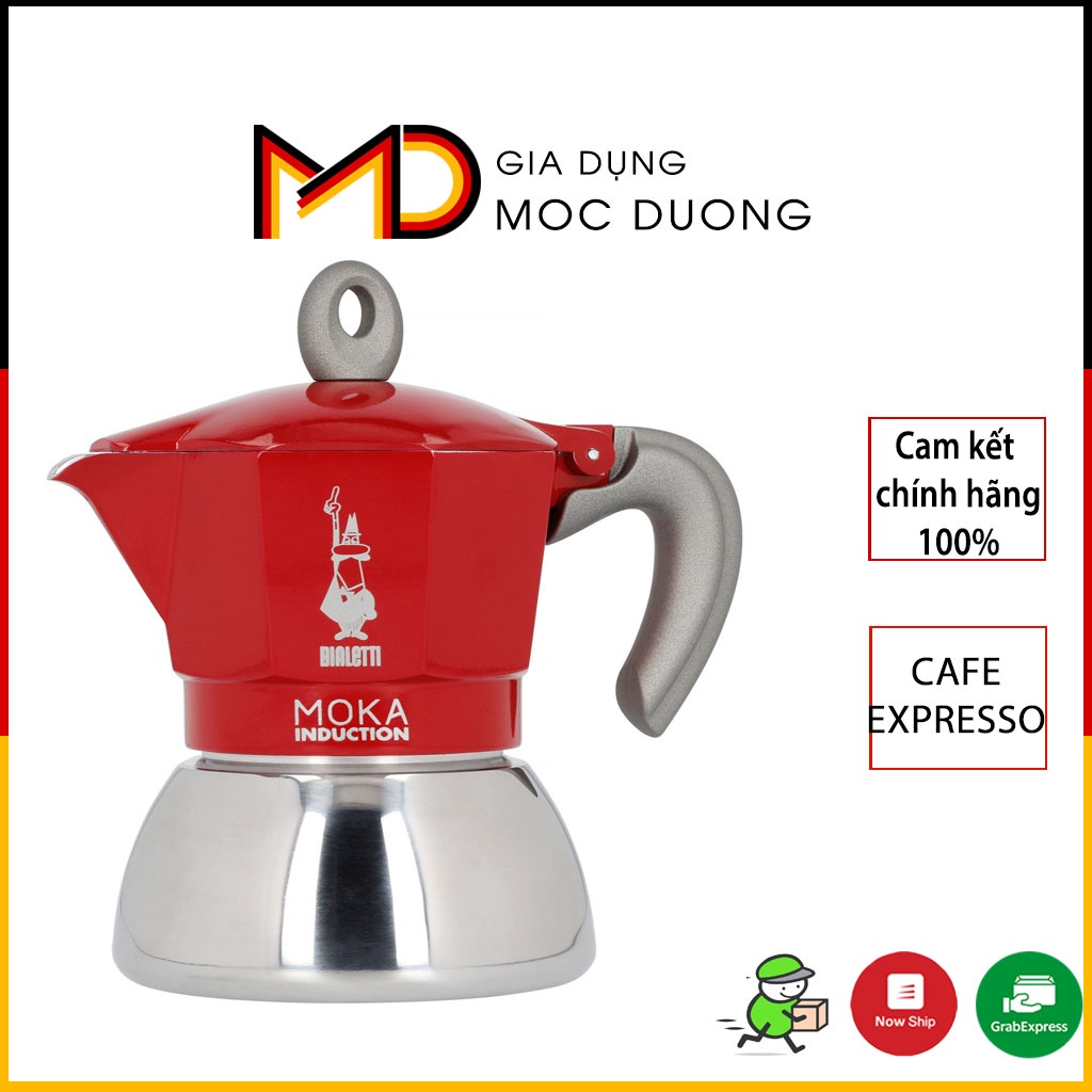 Ấm pha cà phê BIALETTI MOKA INDUCTION express, màu đỏ