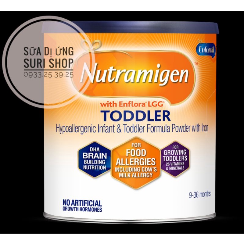 SỮA BỘT ENFAMIL NUTRAMIGEN TODDLER DỊ ỨNG ĐẠM SỮA BÒ 357GR