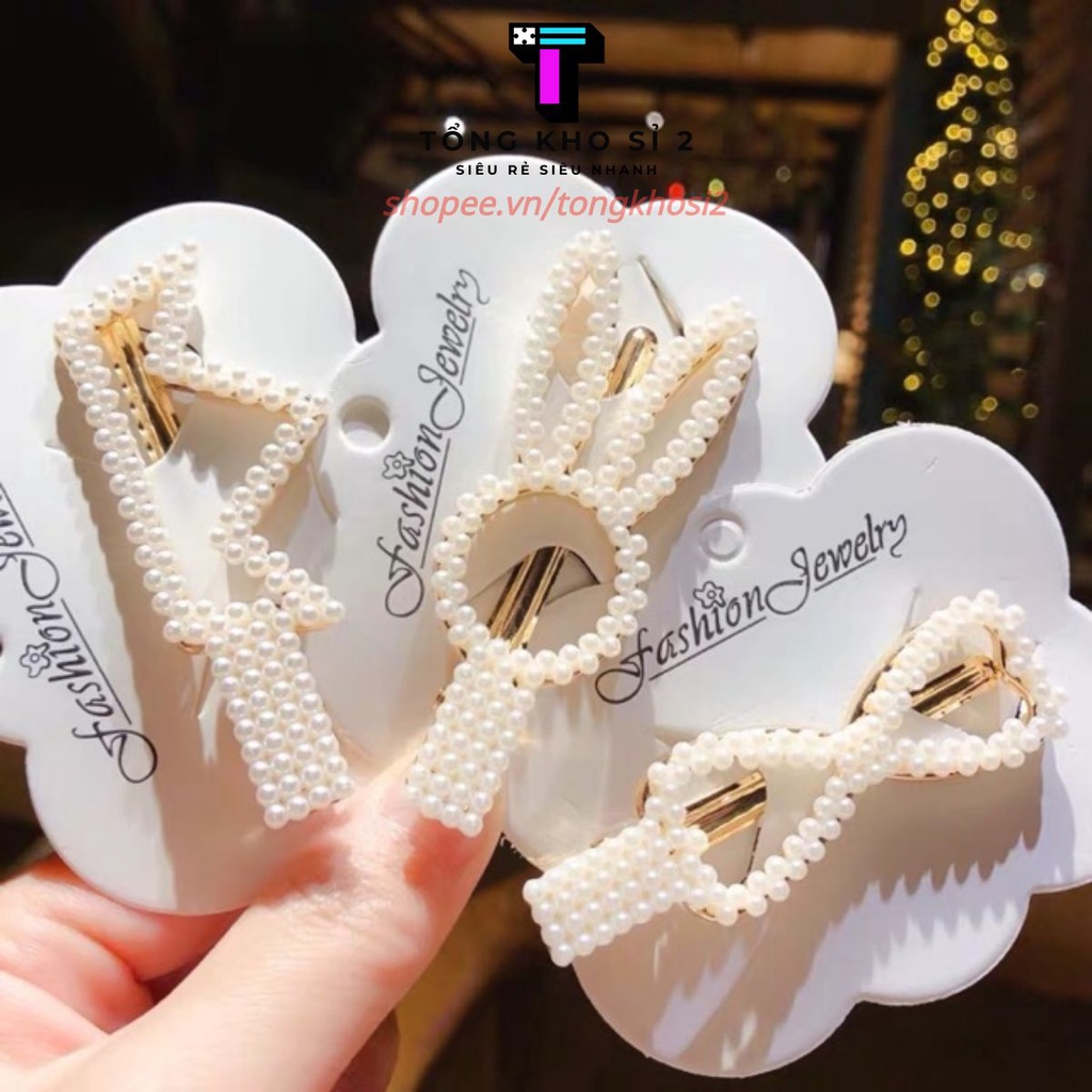 Sét 3 kẹp tóc hình thỏ, cặp tóc vương miện và nơ đính đá xinh xắn phong cách Hàn Quốc cho Nữ